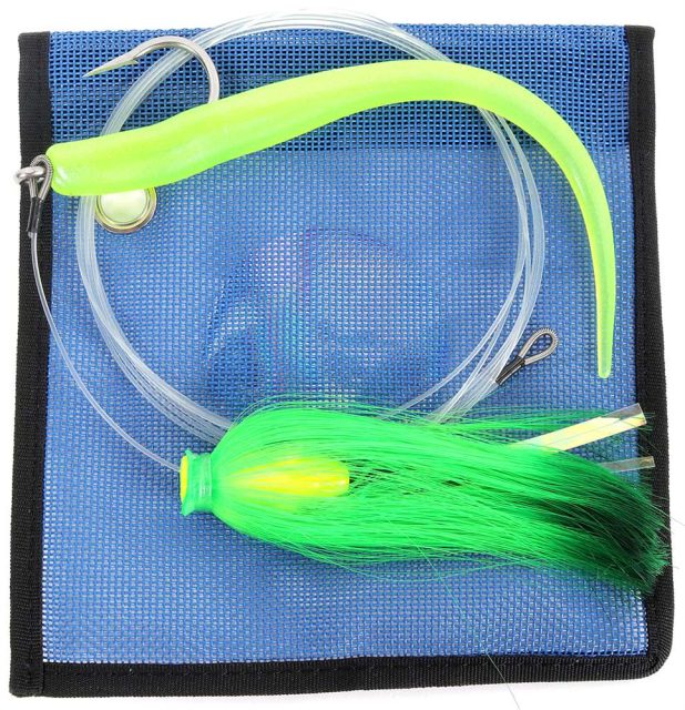 MagicTail Hoo Magic Plastic Rigged Trolling Head 6oz - Chart Green Tip