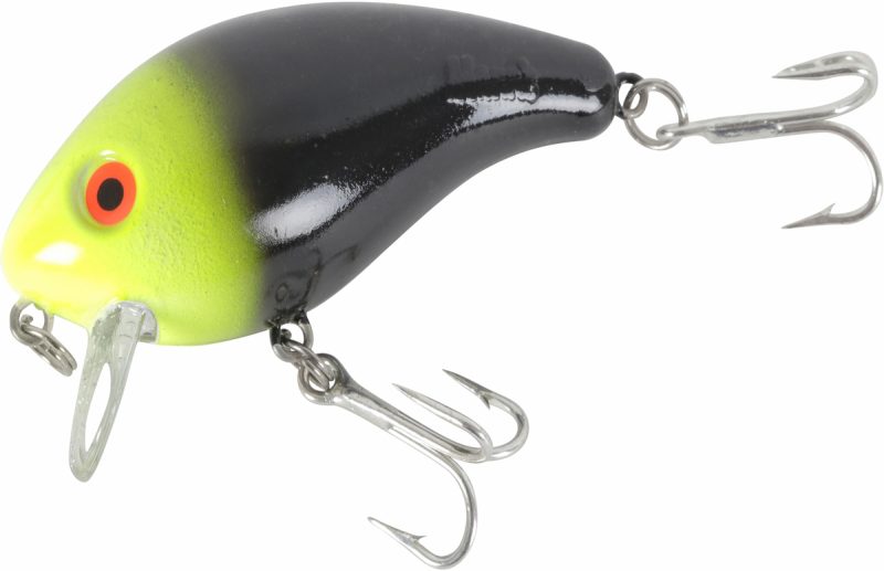 Manns Tidewater Mid 1-Minus Croaker Wake Bait Black/Chartreuse Head