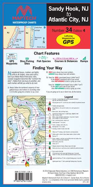 Maptech Waterproof Chart - Sandy Hook, NJ to Atlantic City, NJ - WPC034