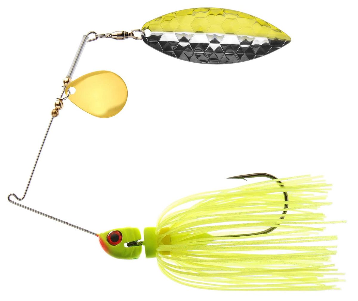 MegaStrike StrikeBack SpinnerBait 1/2oz Chart Skirt, Chart/Nickel - MSSB12 Chartreuse Skirt / Chartreuse/Nickel