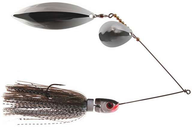 MegaStrike StrikeBack SpinnerBait 2oz Nickel Blade Black and Red Skirt - MSSB2 Black and Red Skirt