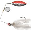 MegaStrike StrikeBack SpinnerBaits 3/4oz White Skirt, Red/Nickel - MSSB34 White Skirt / Red/Nickel