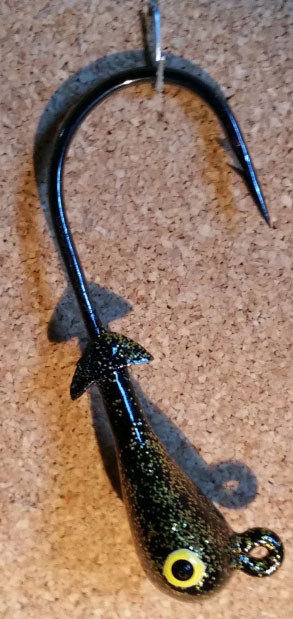 Mission Fishin Double Barbed 1/4oz 3/0 Black/Gold Jig Heads