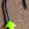 Mission Fishin Double Barbed 1/8oz 3/0 Chartreuse Jig Heads