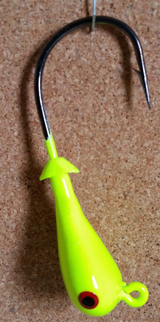 Mission Fishin Double Barbed 1oz 6/0 Chartreuse Jig Heads