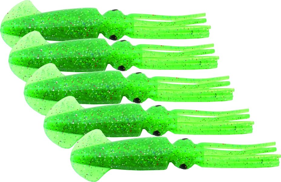 Mold Craft Squirt Squid Lure 9in Unrigged - Green Metal/Flake