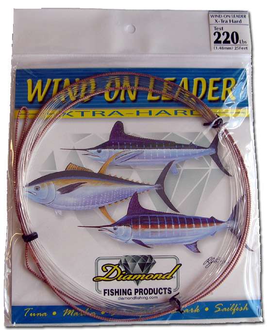 Momoi Extra Hard Wind On Leader 220lb 1.45mm Clear White - 90012