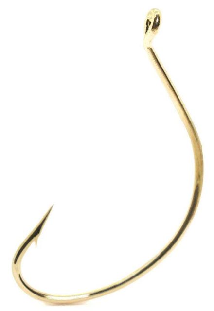 Mustad - 37162 2/0 Gold Wide Gap English Bait Hook