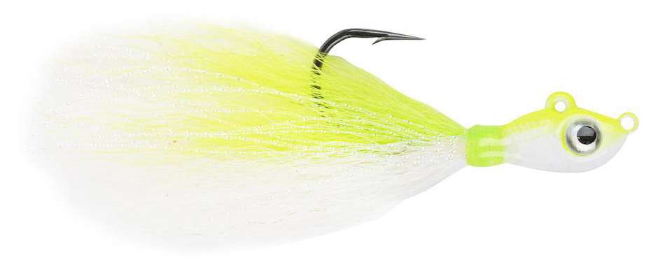 Mustad Big Eye Bucktail Jig 6oz Chartreuse/ White - BEB-6-WCH