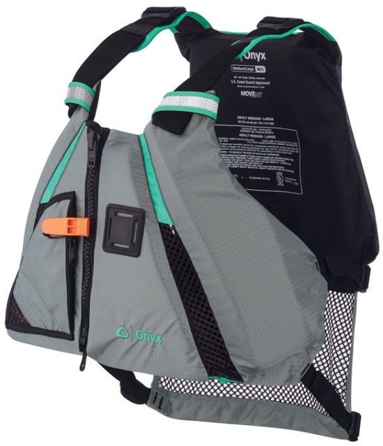 Onyx MoveVent Dynamic Paddle SPorts Life Vest - Aqua - M/L