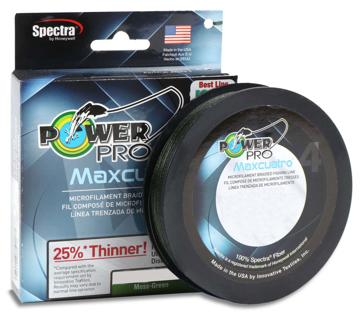 PowerPro Maxcuatro Braided Fishing Line - 150 yd. - Moss Green 30 lb.