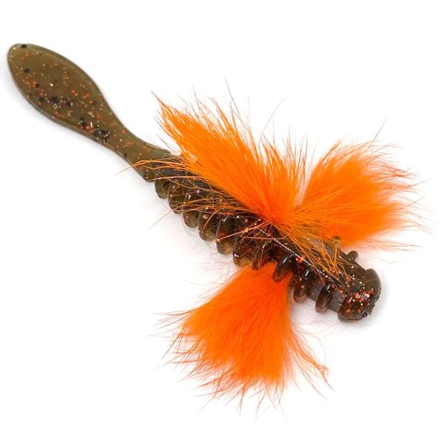 Rabid Baits Darter Drop Shot Bait - 3in - Green Pumpkin Orange