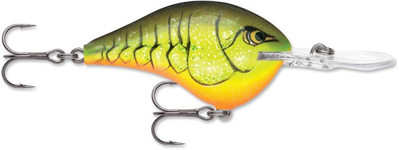 Rapala Dives-To Crankbait Lures DT08 - Chartreuse Rootbeer Craw