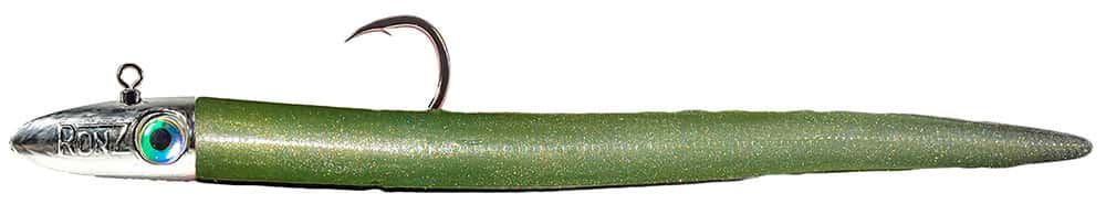 RonZ Big Game HD Rigged Soft Bait - 8in - 1-3/4oz - Olive Metallic