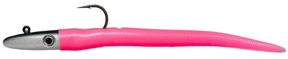 RonZ Original Rigged Soft Bait - 8in - 2-1/2oz - Pink Fluorescent - 3X802L Pink Fluorescent