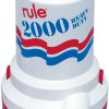 Rule 10-6UL 2000 GPH Non-Automatic Bilge Pump - 12v - UL w/ 6' Leads