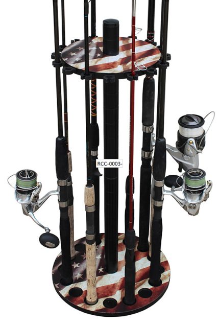 Rush Creek Creations 16 Rod Round Storage Floor Rack - Americana