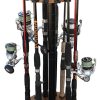 Rush Creek Creations 16 Rod Round Storage Floor Rack - Dark/Walnut