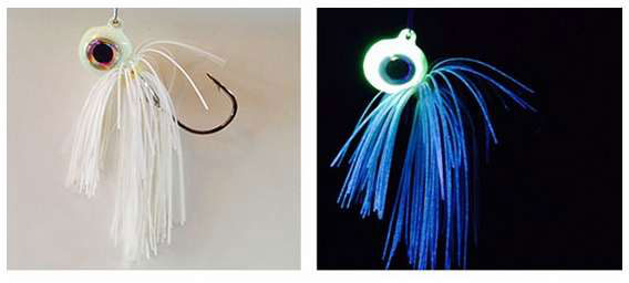 S & S Bucktails Octopi Glow Jigs - 1.5oz 02 Glow White