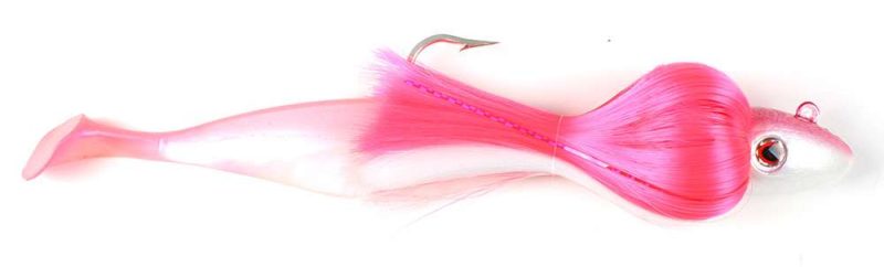 S & S Bucktails Rattling Mojo w/ Shad Lure - 32oz Pink/White