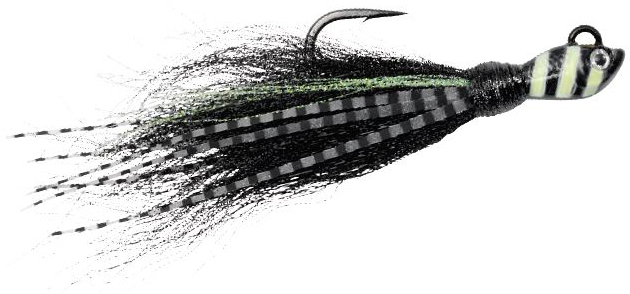 SPRO Power Bucktail Zebra Glow Jig - 1-1/2oz - Black