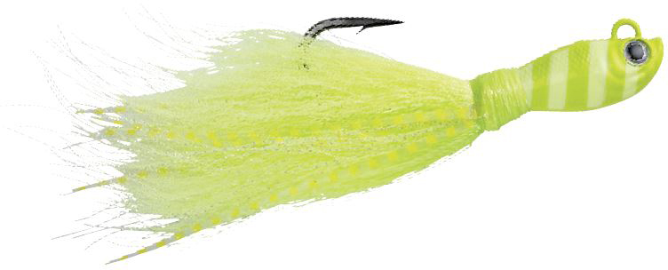 SPRO Power Bucktail Zebra Glow Jig - 1-1/2oz - Crazy Chartreuse