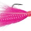 SPRO Power Bucktail Zebra Glow Jig - 1oz - Crazy Pink