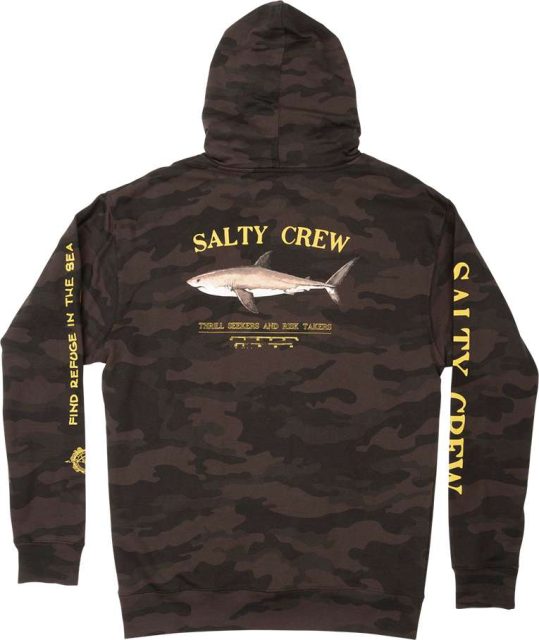 Salty Crew Bruce Fleece Hoodie - Black Camo - 2X-Large