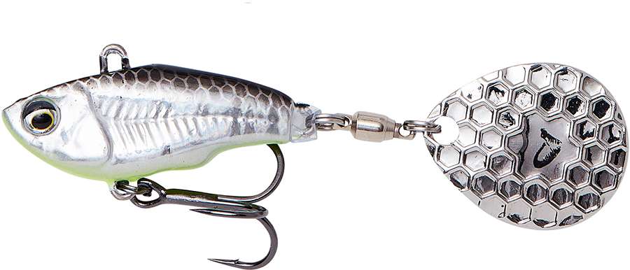 Savage Gear Fat Tail Spin - 3/4oz - Black and Chrome