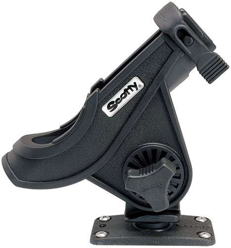 Scotty 281-BK Bait Caster/Spinning Rod Holder w/ 244 Flush Deck Mount