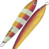 Sea Falcon Z Slide Jig - 120g - Red Gold Zebra Stripe Glow