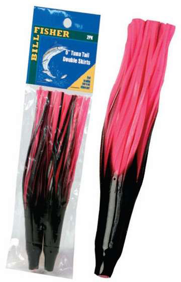 Sea Striker Billfisher Tuna Tail Skirts 6" 2Pk Pink/White/Silver - TT62 PW Pink/White/Silver Flake