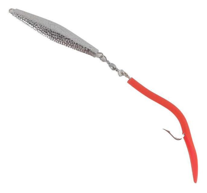 Sportfish Products Hammered Silver Jig - 1oz - Bright Red