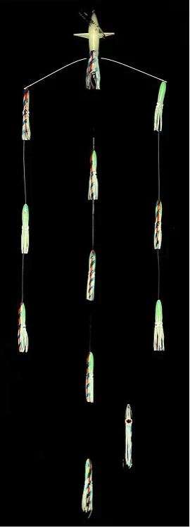 Sterling Tackle 18in Tracker Bar w/ 6in Bulb Squid - Port - Glow