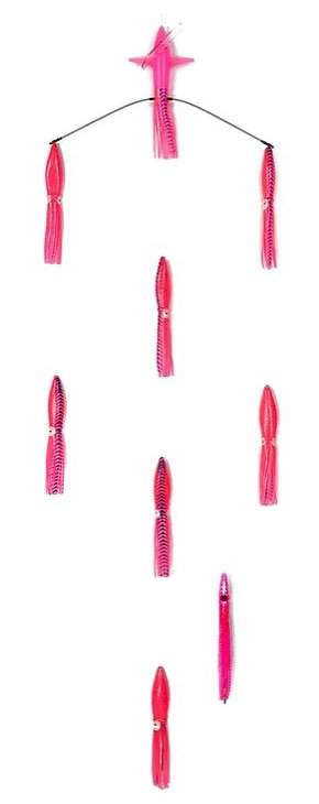 Sterling Tackle 18in Tracker Bar w/ 9in Bulb Squid - Port - Pink Tiger