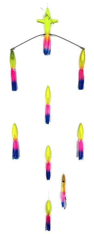 Sterling Tackle 18in Tracker Bar w/ 9in Bulb Squid - Port - Rainbow