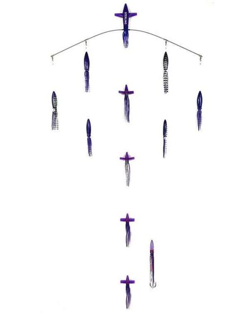 Sterling Tackle 36in Chaos Bar w/ 9in Bulb Squid - Purple/Black