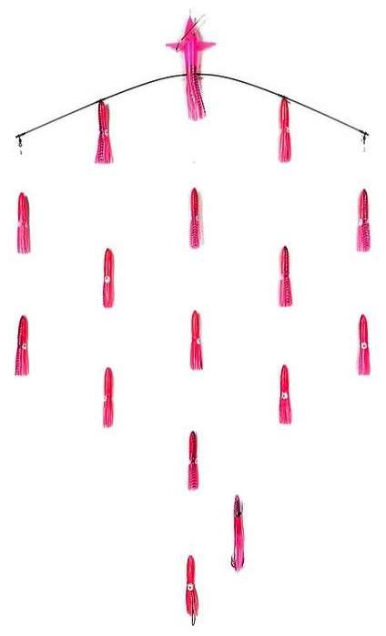 Sterling Tackle 36in Tracker Bar w/ 6in Bulb Squid - Port - Pink Tiger