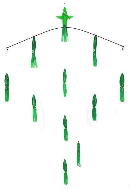 Sterling Tackle 36in Tracker Bar w/ 9in Bulb Squid - Port - Green