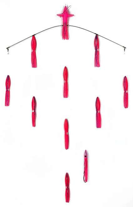 Sterling Tackle 36in Tracker Bar w/ 9in Bulb Squid - Port - Pink Tiger