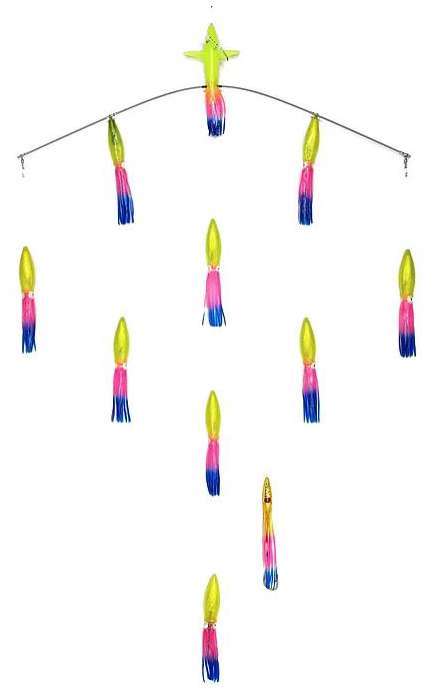 Sterling Tackle 36in Tracker Bar w/ 9in Bulb Squid - Port - Rainbow