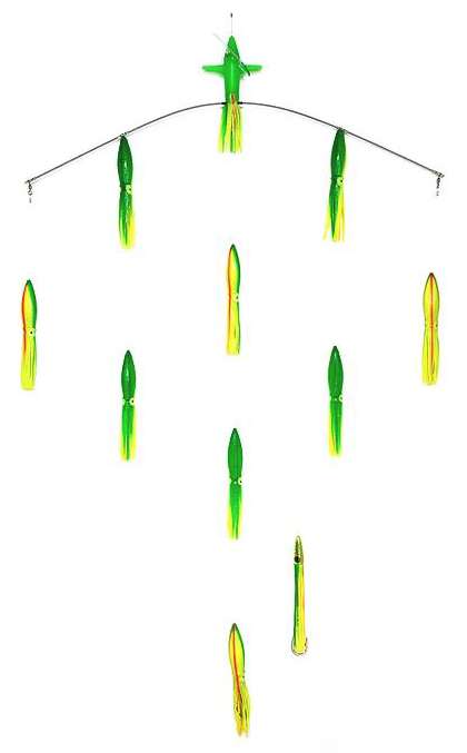 Sterling Tackle 36in Tracker Bar w/ 9in Bulb Squid - Port - Zucchini