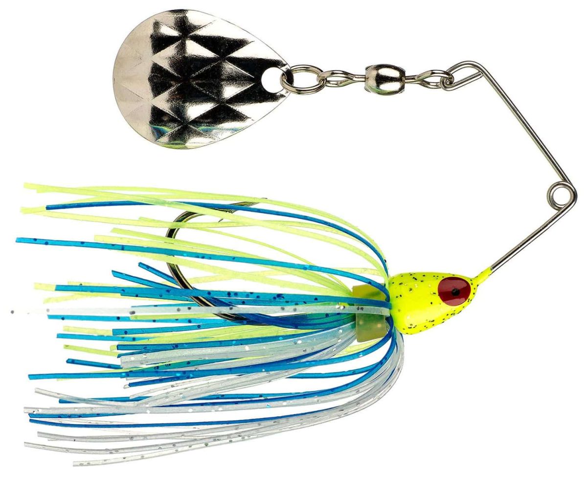 Strike King Mini-King Spinnerbait 71 Chart Head Chart/Blue/Slr Skirt - MK 71 Chart Head Chart/Blue/Slr Skirt