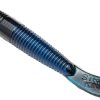 Strike King Rage Ned Cut-R Worm - 3in - Black Blue Swirl