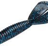 Strike King Rage Twin Tail Baby Menace Grub - Black Blue Flake