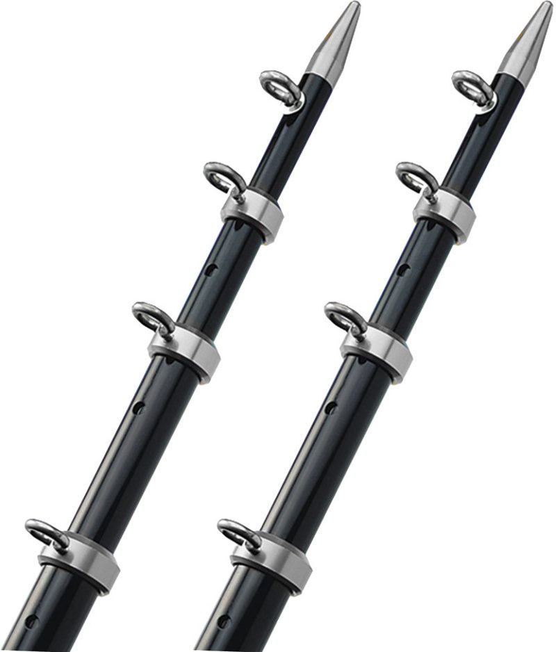 TACO 18' Telescopic Outrigger Poles HD 1-1/2" - Black/Silver