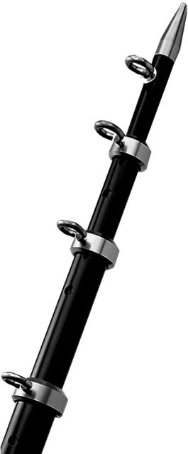 TACO Center Rigger Pole - 1-1/8" Butt End Diameter - 8' - Black/Silver