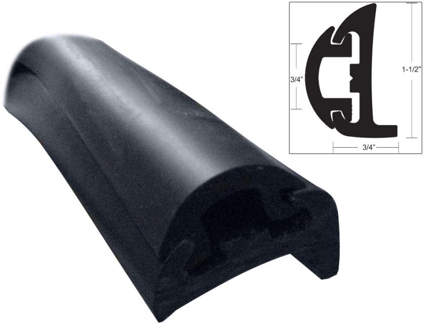 TACO - V11-9795BBK50D-2 Semi-Rigid Rub Rail Kit, Blk w/Blk Insert 50'