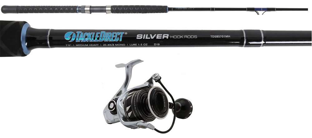 TackleDirect SLAIV4500DX/TDSBS701MH Silver Hook Boat Spinning Combo