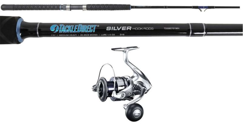 TackleDirect STC5000XGFL/TDSBS701MH Silver Hook Boat Spinning Combo